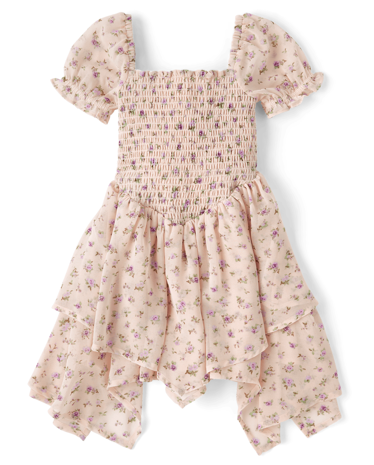 Детские платья Gymboree Girls Floral Smocked Chiffon Hanky Hem Dress - Magical Meadows