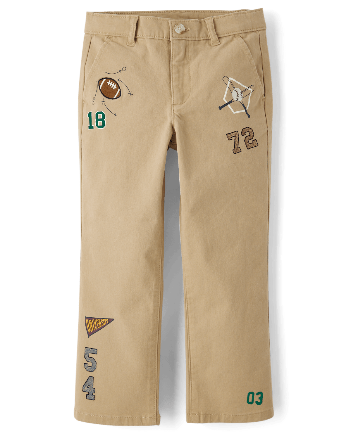 Детские брюки Gymboree Kids Embroidered Varsity Relaxed Chino Pants - Campus Cuties
