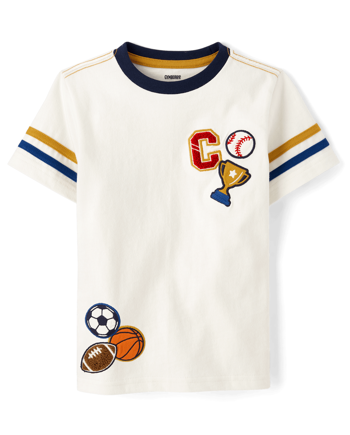 Детские топы Gymboree Boys Embroidered Varsity Top - Campus Cuties
