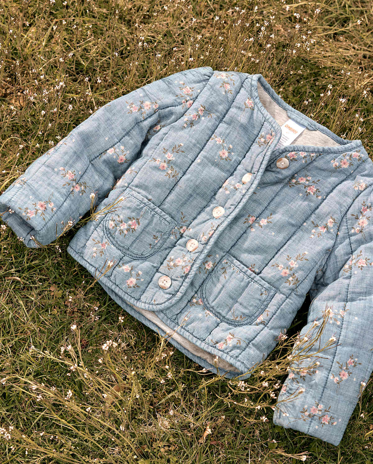 Детские куртки Gymboree Girls Floral Quilted Denim Jacket - Highland Hills