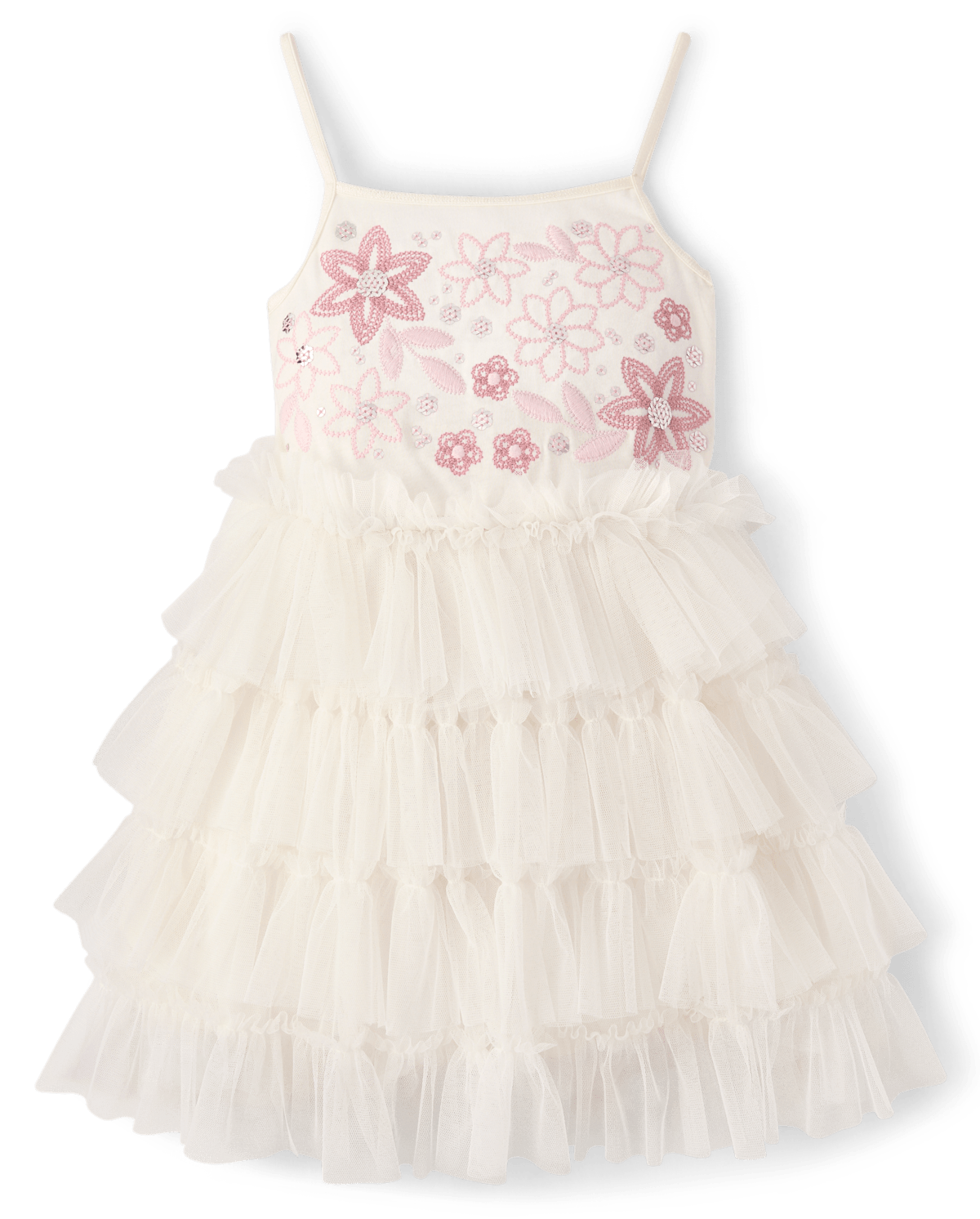 Детские платья Gymboree Girls Embroidered Sequin Ruffle Tiered Dress - On Pointe — фото 2