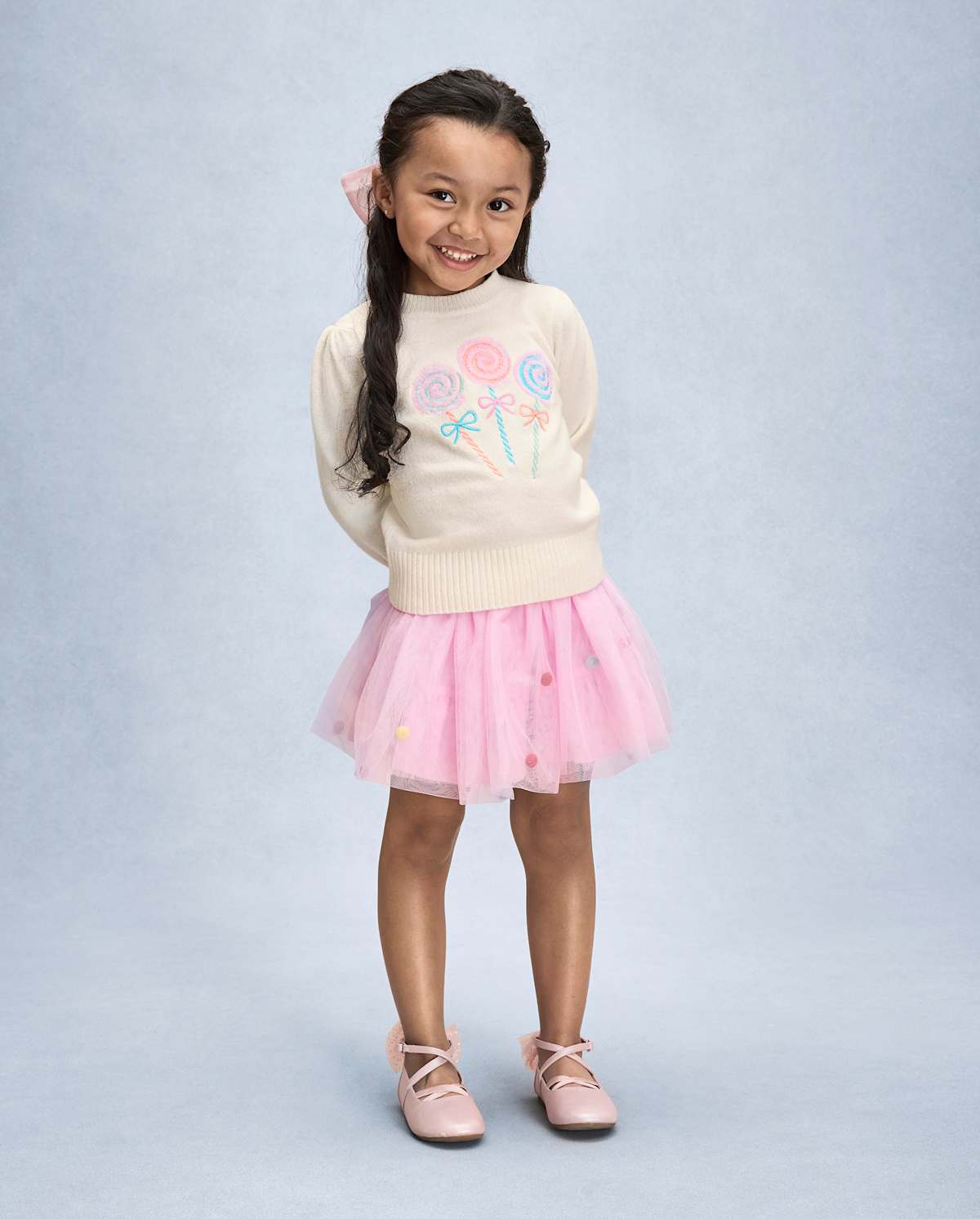 Детские свитеры Gymboree Girls Embroidered Tulle Lollipop Sweater - New York City Ballet by — фото 4