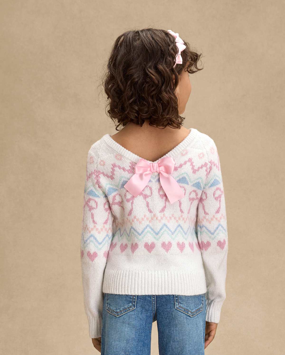 Детские свитеры Gymboree Girls Fairisle Bow Back Sweater - On Pointe
