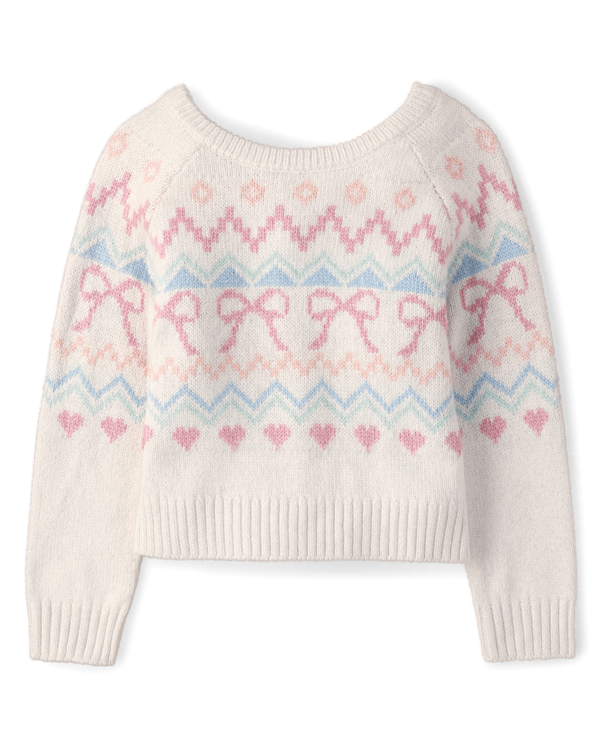 Детские свитеры Gymboree Girls Fairisle Bow Back Sweater - On Pointe — фото 3