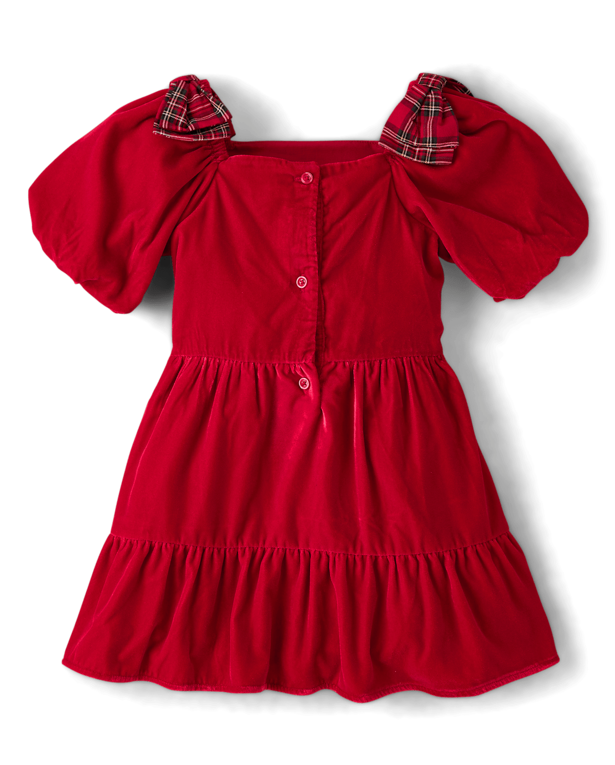 Детские платья Gymboree Girls Plaid Bow Velvet Ruffle Dress - Royal Christmas — фото 2