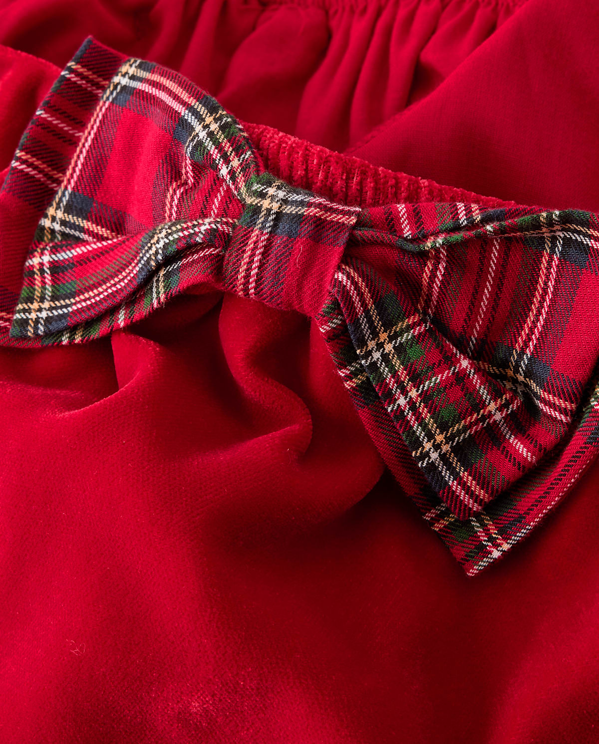 Детские платья Gymboree Girls Plaid Bow Velvet Ruffle Dress - Royal Christmas — фото 3
