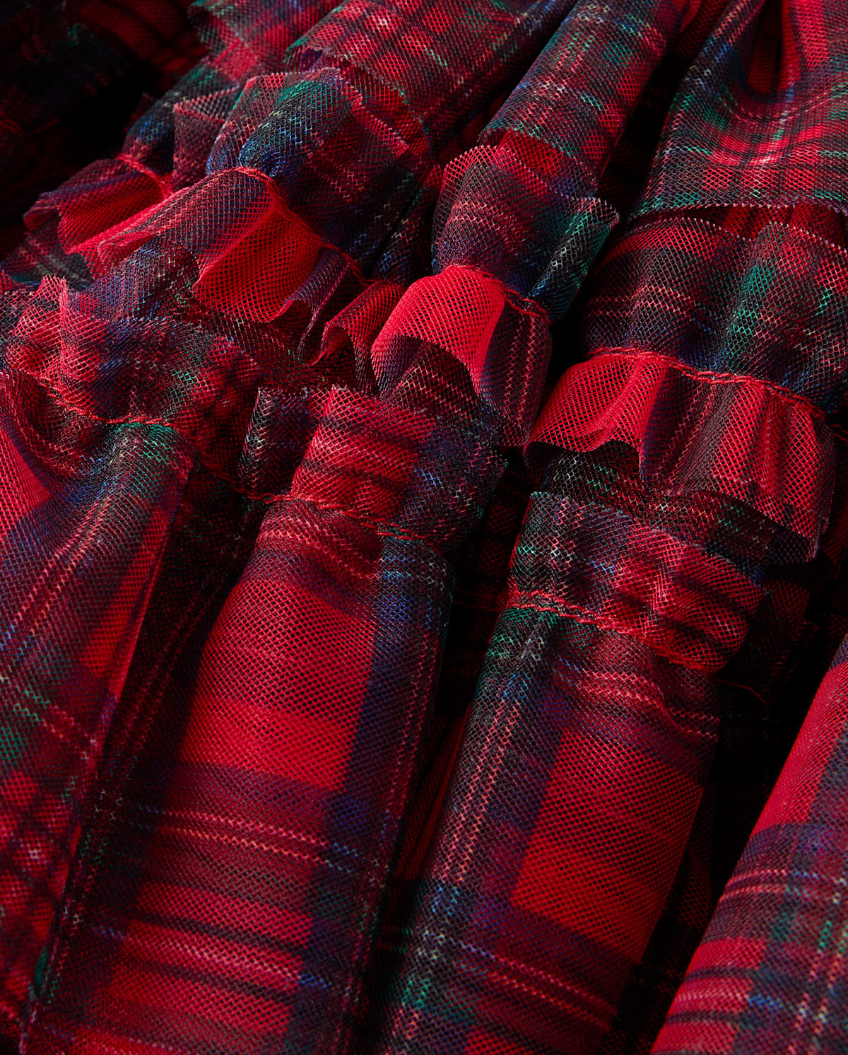 Детские юбки Gymboree Girls Plaid Mesh Ruffle Skirt - Royal Christmas