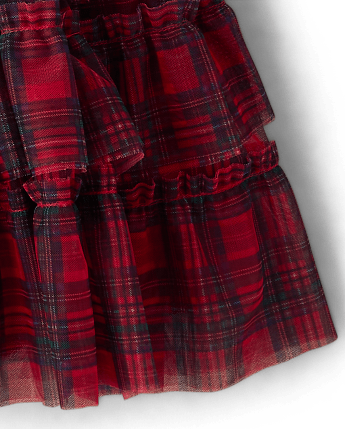 Детские юбки Gymboree Girls Plaid Mesh Ruffle Skirt - Royal Christmas — фото 4