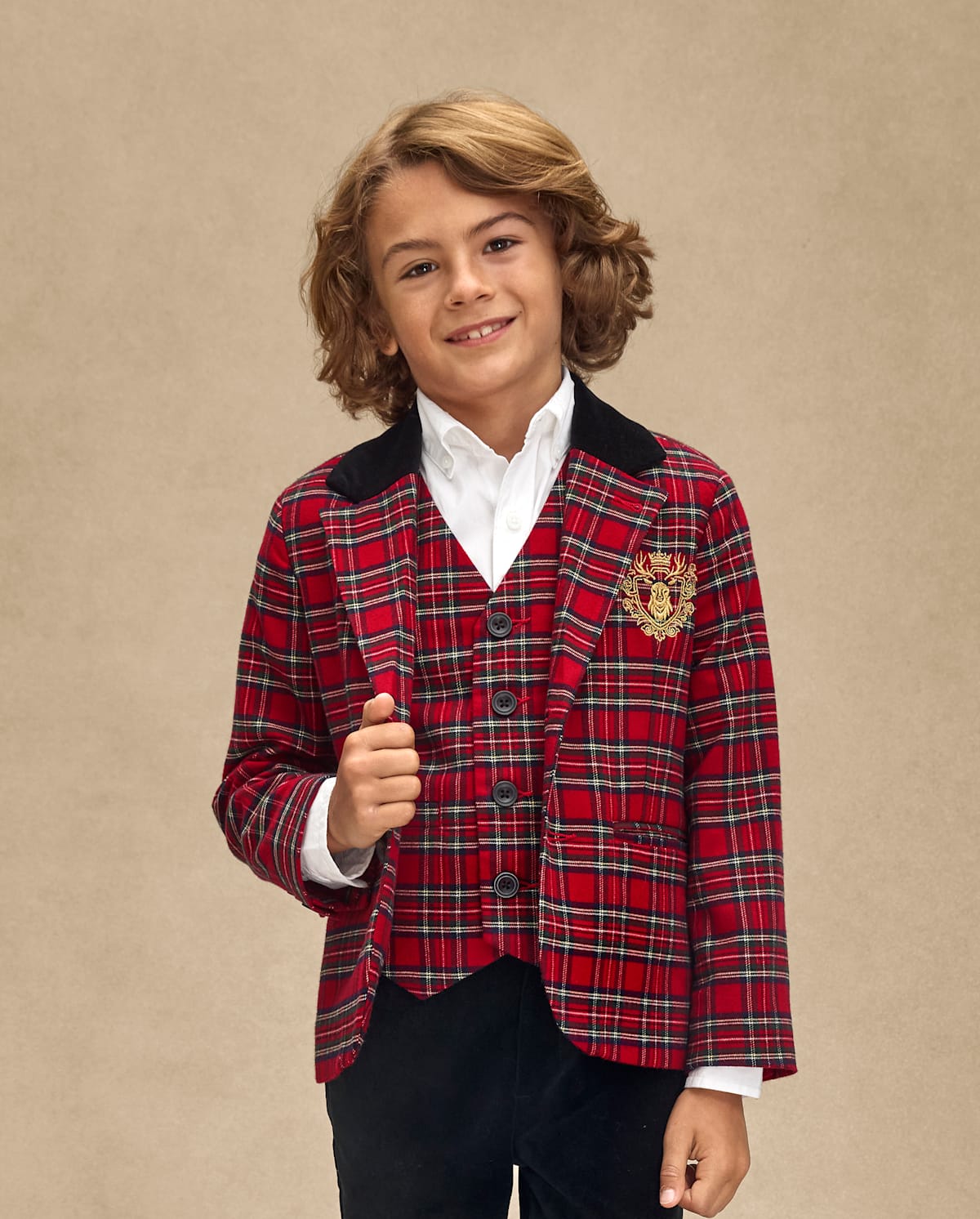 Детские жилеты Gymboree Boys Plaid Vest - Royal Christmas