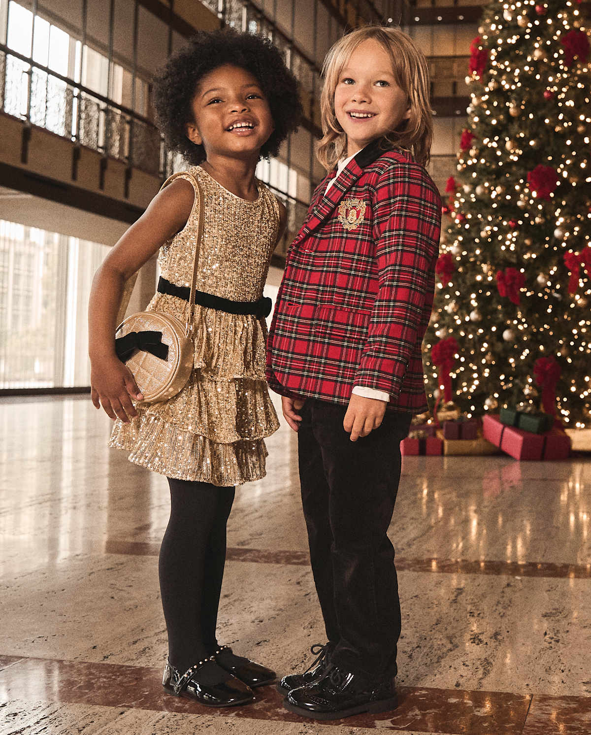 Детские платья Gymboree Girls Sequin Bow Tiered Dress - Royal Christmas — фото 4