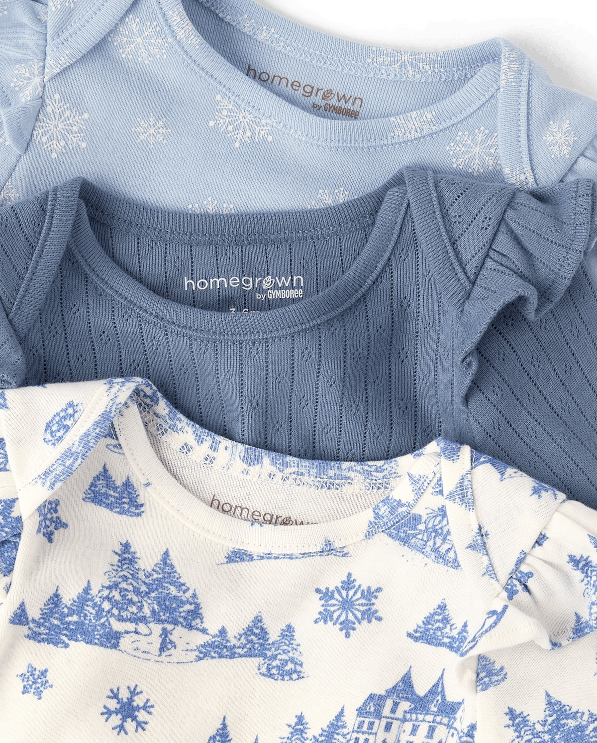 Детский боди Gymboree Snowflake Flutter, набор 3 шт