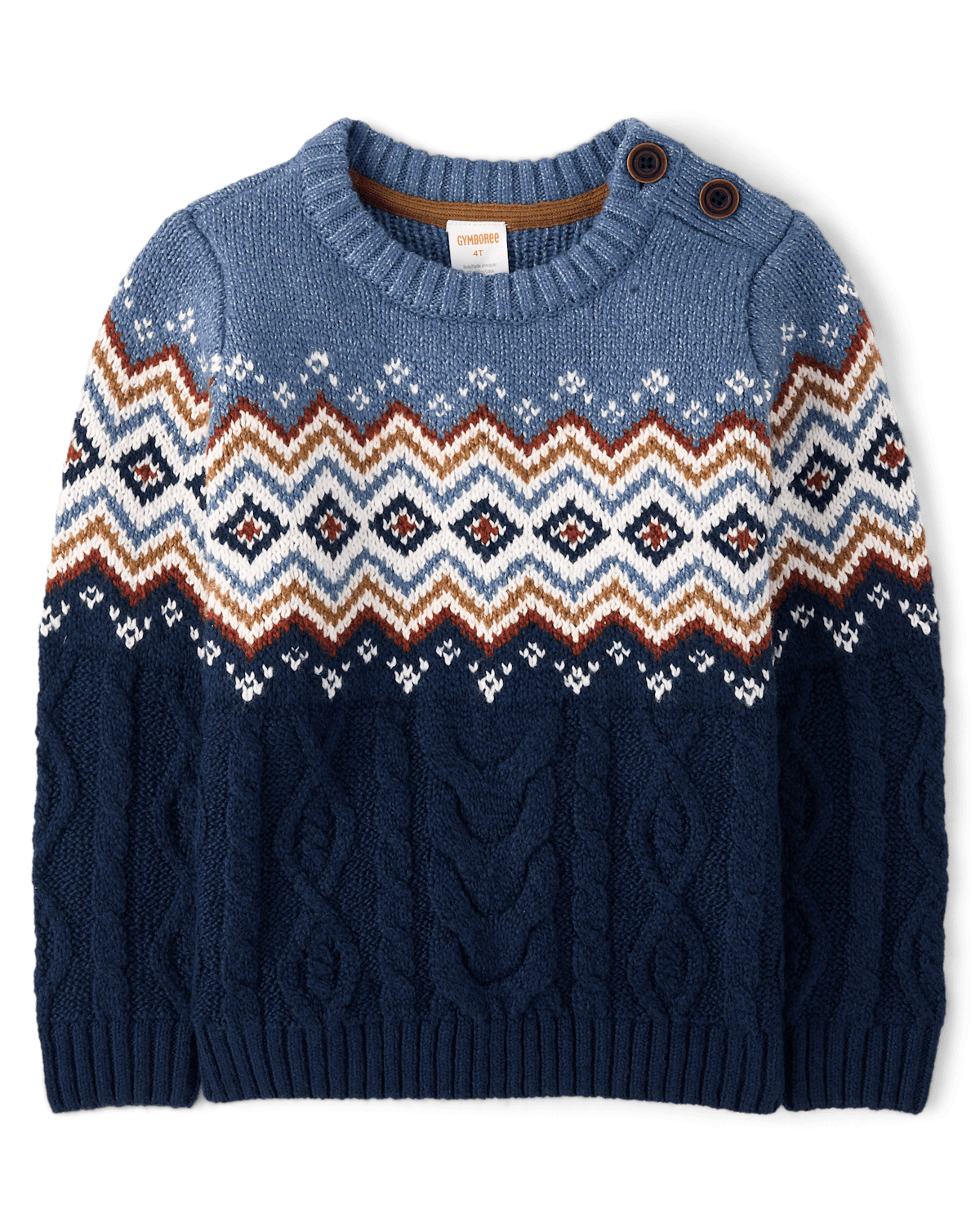 Детские свитеры Gymboree Boys Fairisle Cable Knit Sweater - First Frost