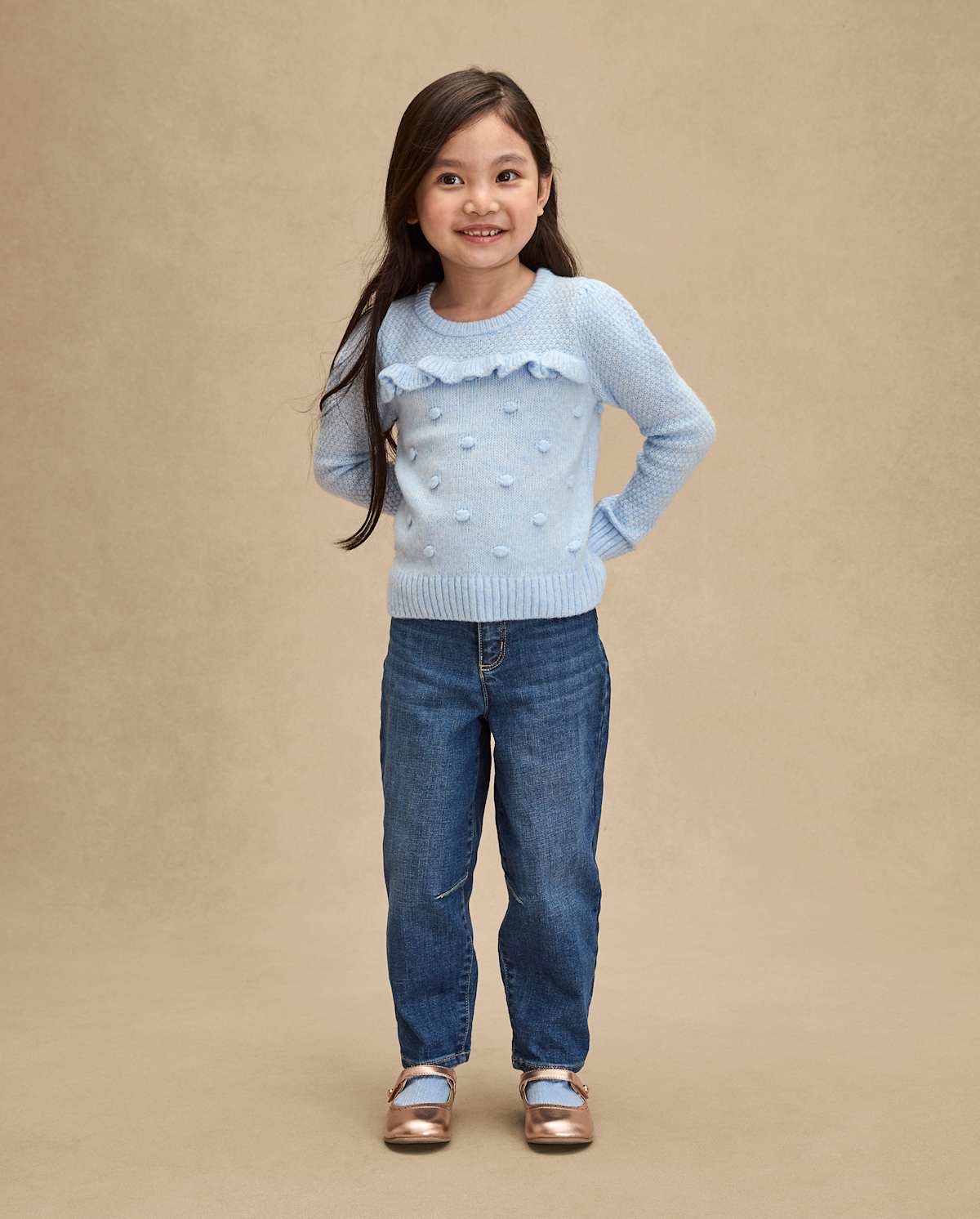 Детские свитеры Gymboree Girls Pointelle Bauble Sweater - First Frost — фото 3