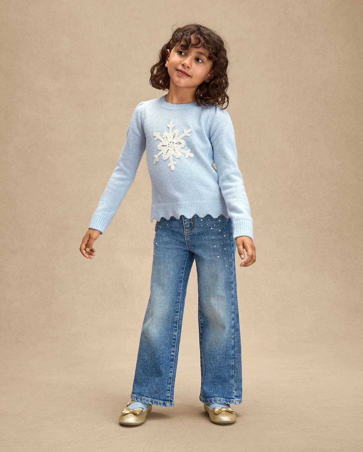 Детские свитеры Gymboree Girls Crochet Snowflake Scalloped Sweater - First Frost — фото 2