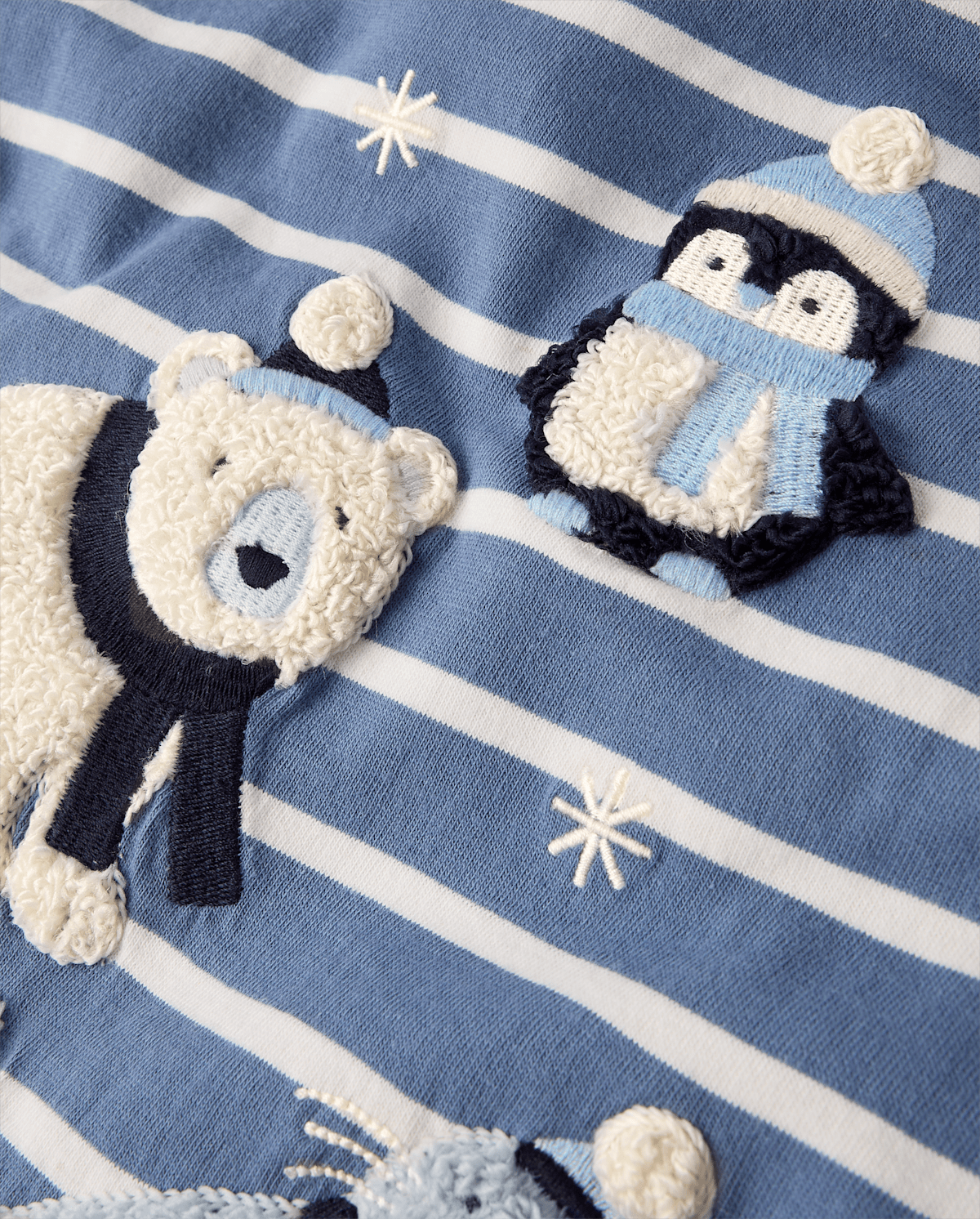 Детские топы Gymboree Boys Striped Embroidered Polar Animals Top - First Frost — фото 2