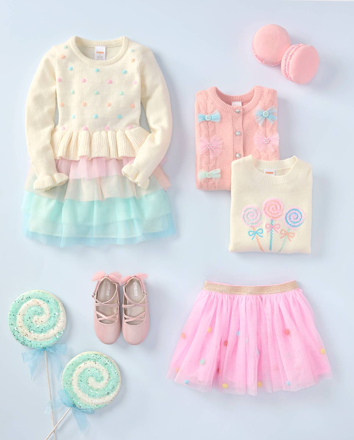 Детские платья Gymboree Girls Pom Pom Tiered Sweater Tutu Dress - New York City Ballet by — фото 4