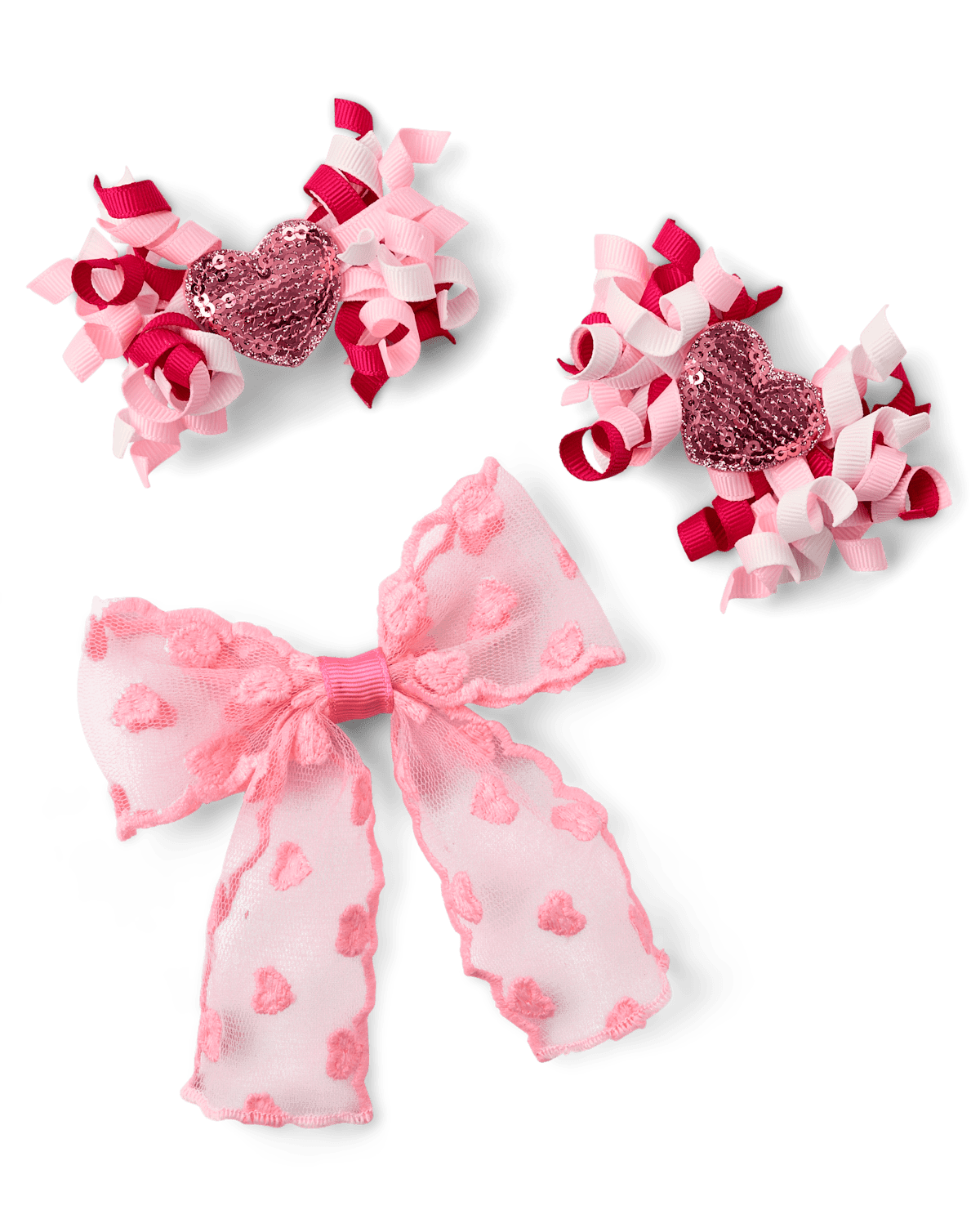 Детские аксессуары Gymboree Girls Heart Bow Hair Clip 3-Pack - Mon Cheri