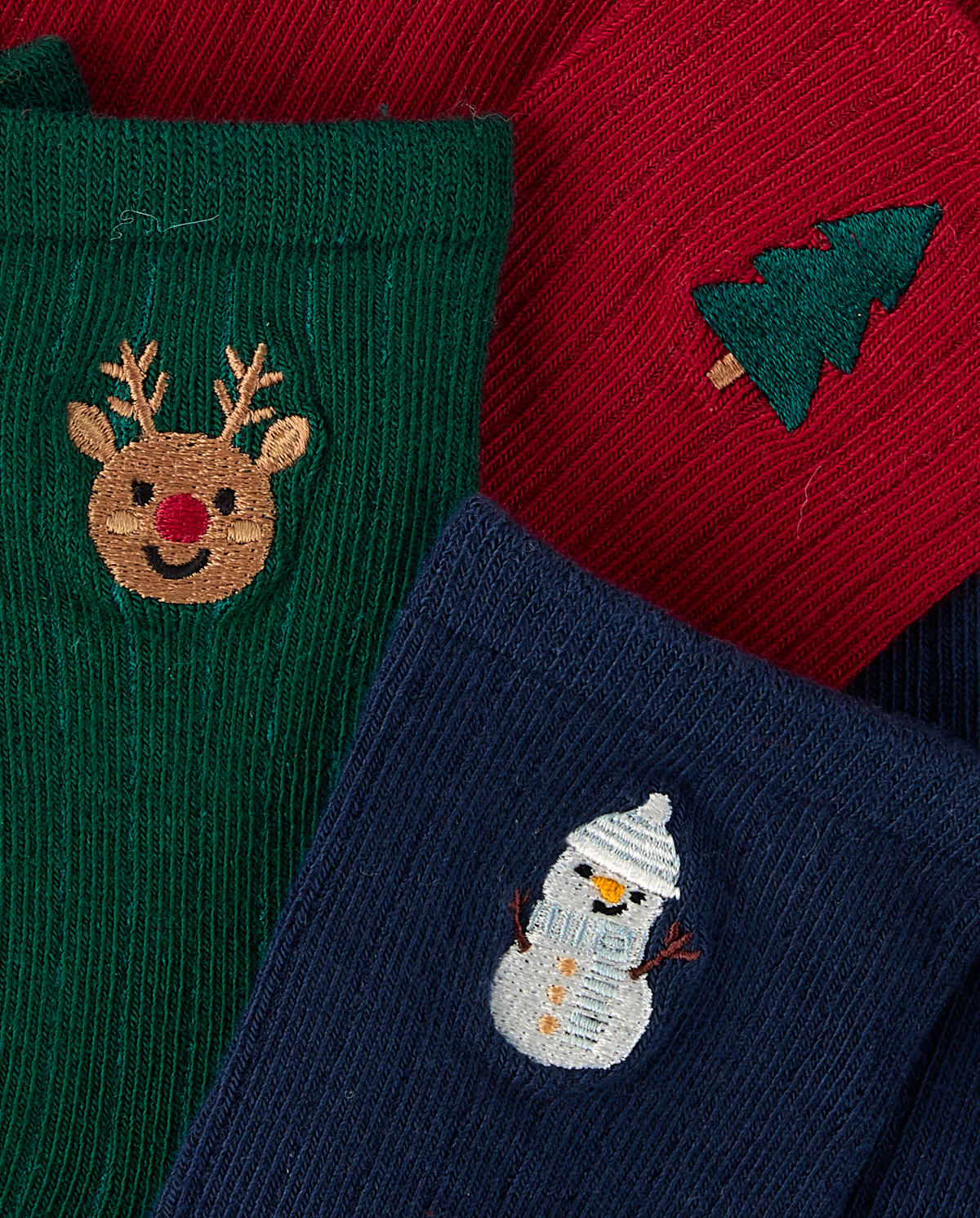 Носки Christmas для детей, вышивка, средней высоты, 3 шт. — Gymboree