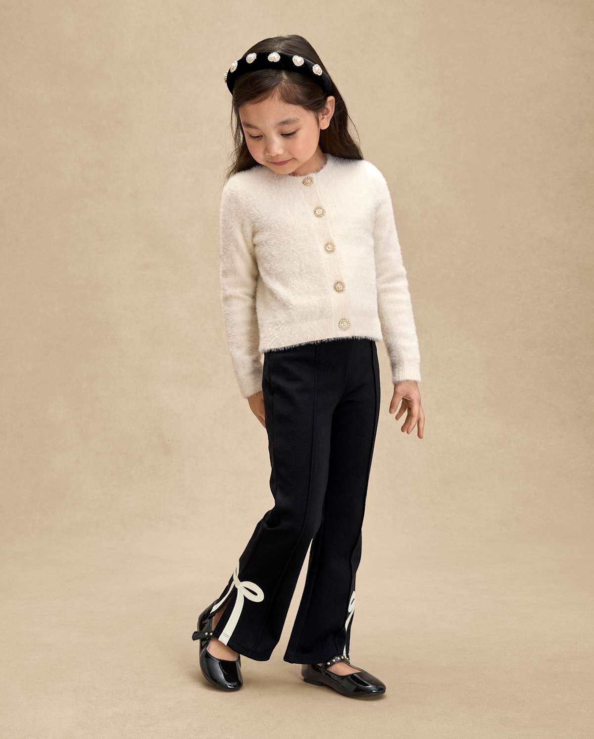 Детские брюки Gymboree Girls Applique Bow Split Flare Jeggings - Petit Paris — фото 3