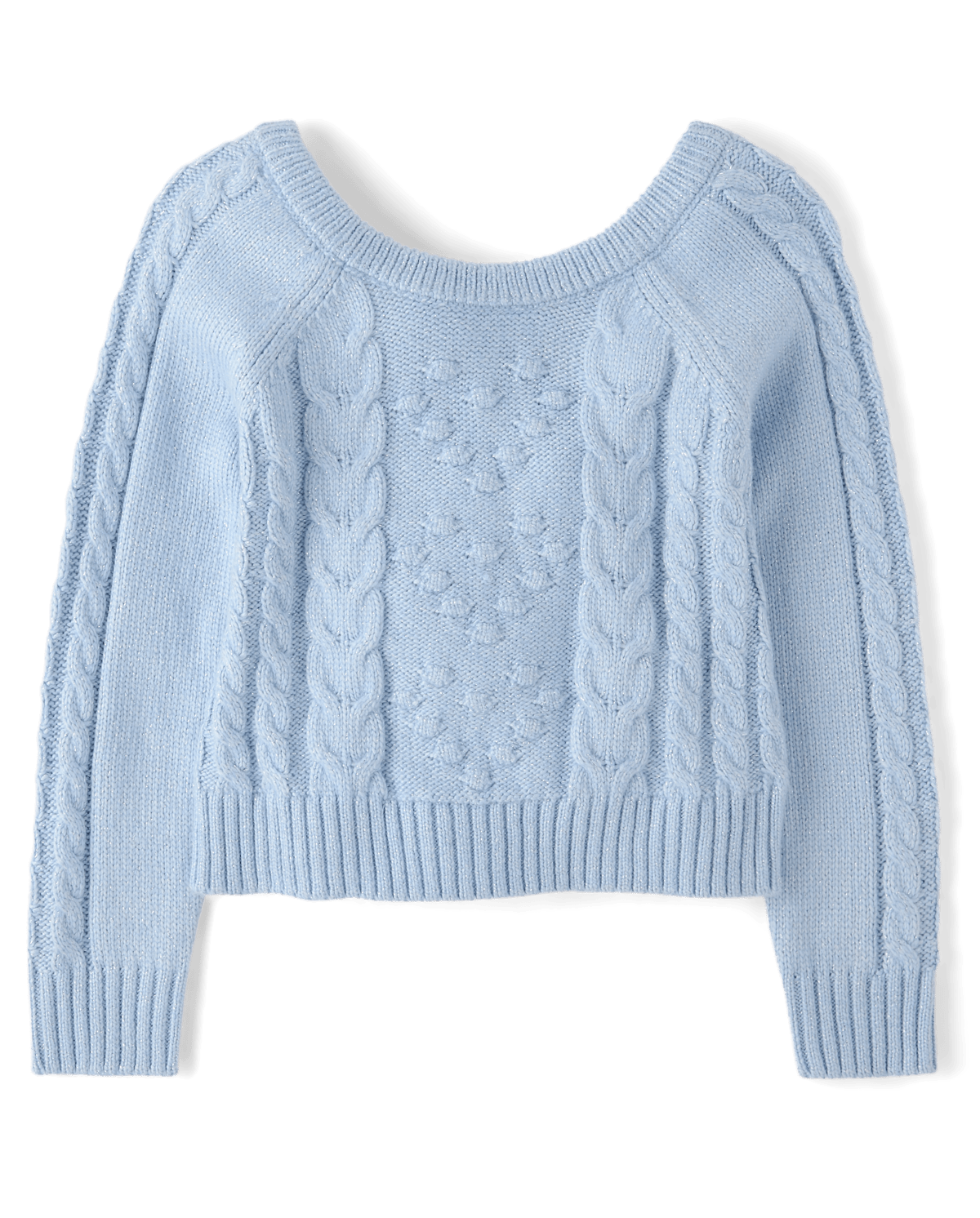 Детские свитеры Gymboree Girls Bow Back Cable Knit Sweater - On Pointe — фото 2