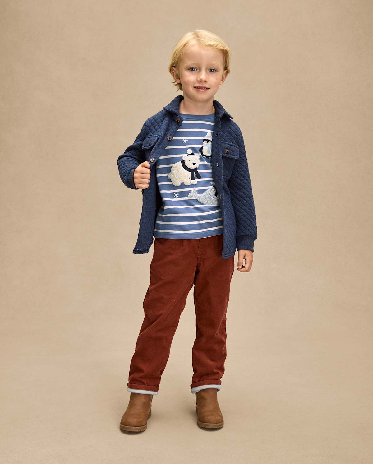Детские рубашки Gymboree Boys Quilted Scuba Button Up Shirt - First Frost — фото 4