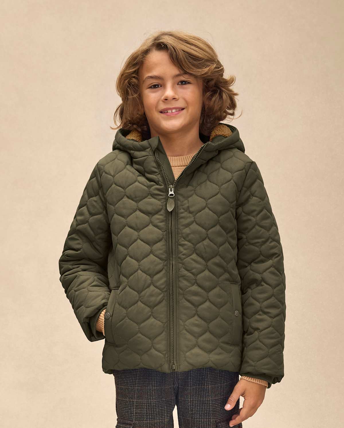 Детские куртки Gymboree Boys Quilted Sherpa Lined Puffer Jacket - Royal Christmas — фото 4