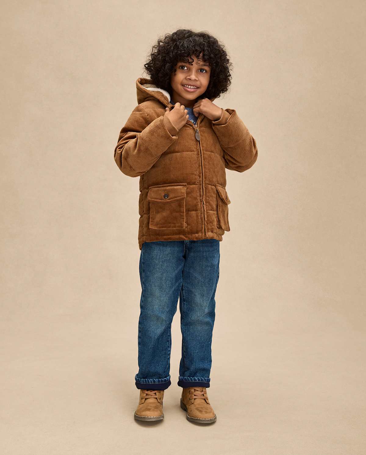 Детские куртки Gymboree Boys Quilted Sherpa Lined Corduroy Puffer Jacket - First Frost — фото 4