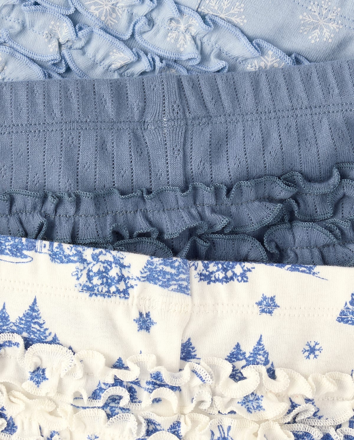 Детские леггинсы Gymboree Baby Girls Snowflake Ruffle Leggings 3-Pack — фото 2