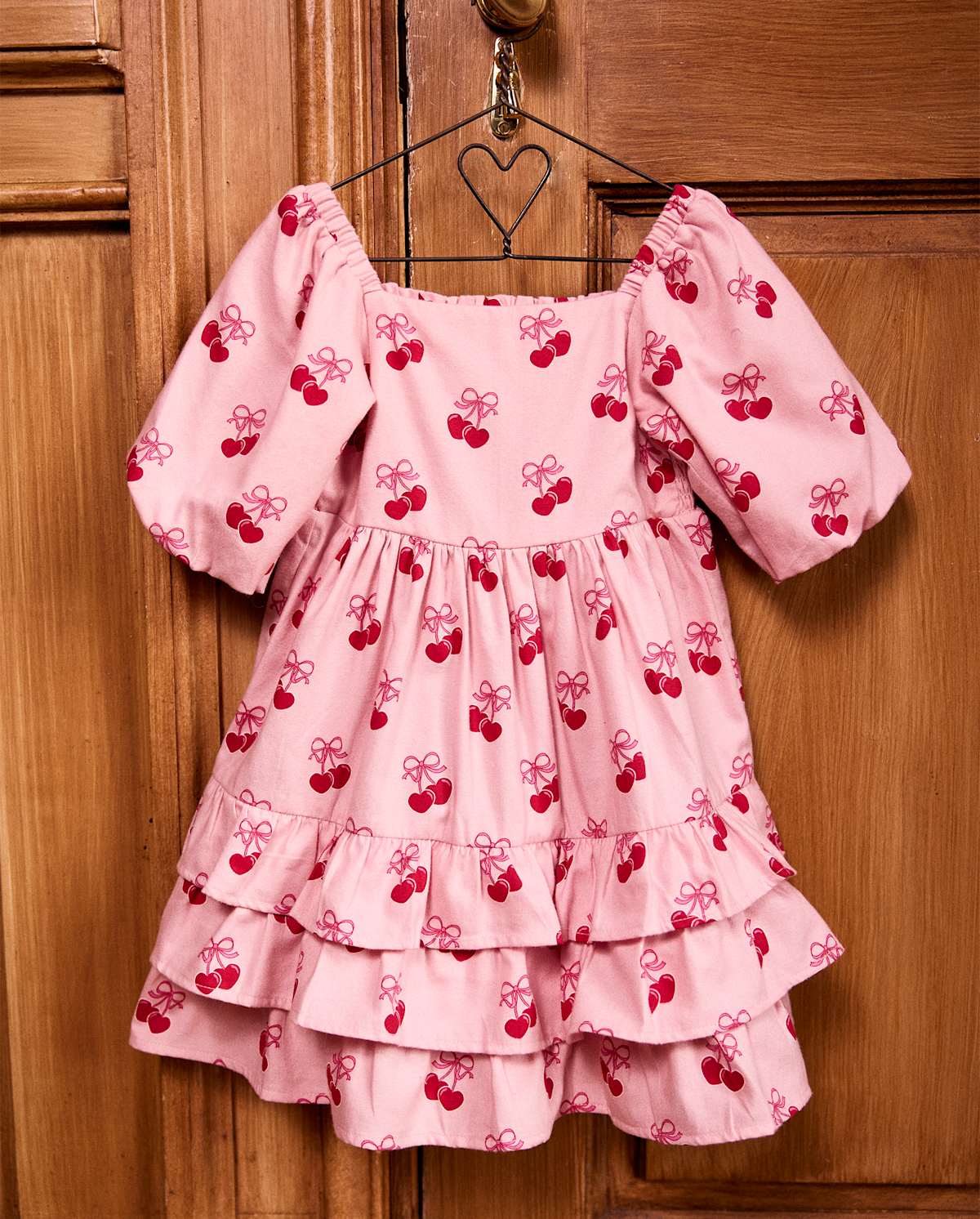 Детские платья Gymboree Girls Cherry Heart Flannel Tiered Dress - Mon Cheri