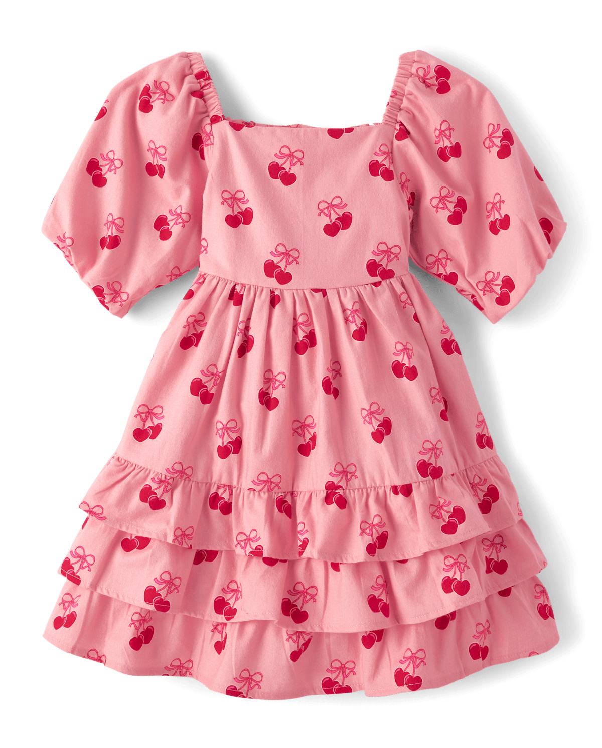 Детские платья Gymboree Girls Cherry Heart Flannel Tiered Dress - Mon Cheri — фото 3