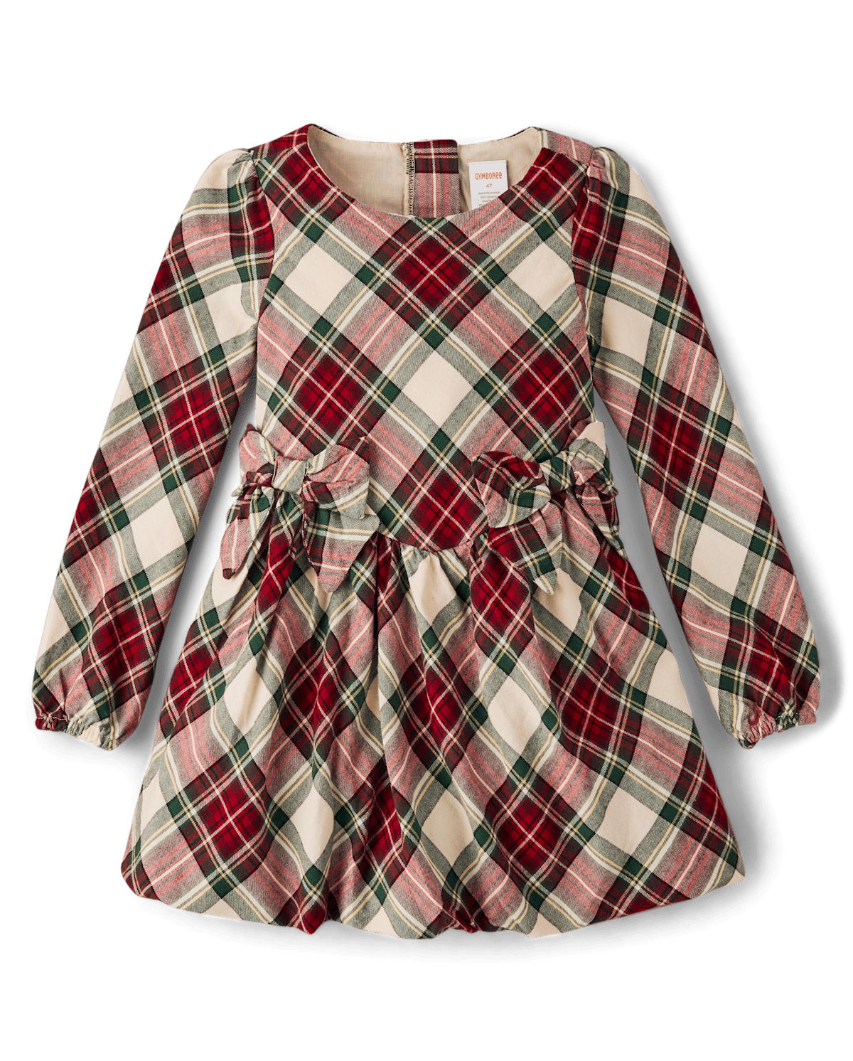 Детские платья Gymboree Girls Plaid Bow Flannel Bubble Dress - Royal Christmas