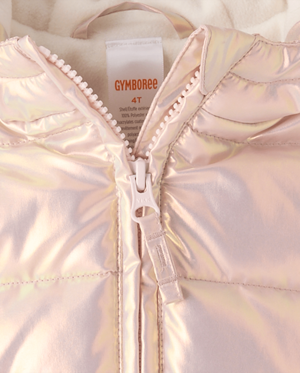 Детские куртки Gymboree Girls Foil Quilted Ruffle Puffer Jacket - First Frost — фото 3