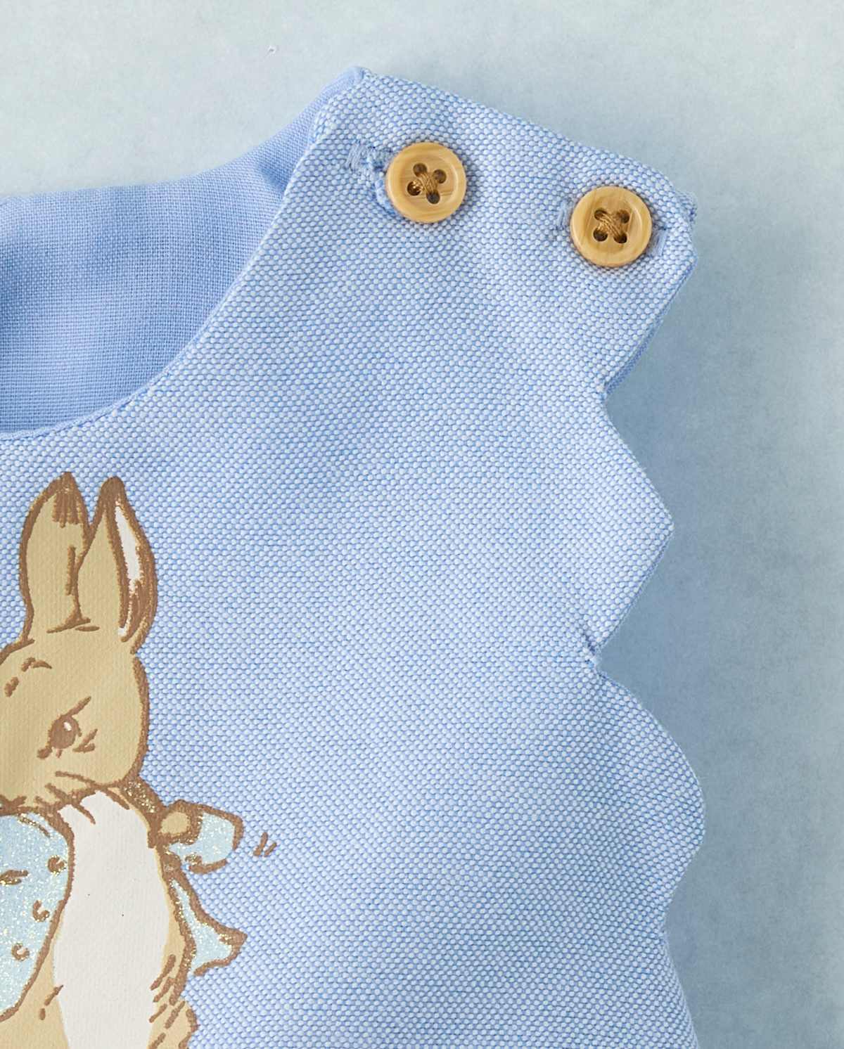 Детские платья Gymboree Baby Girls Peter Rabbit™ Glitter Scalloped Chambray Dress — фото 2