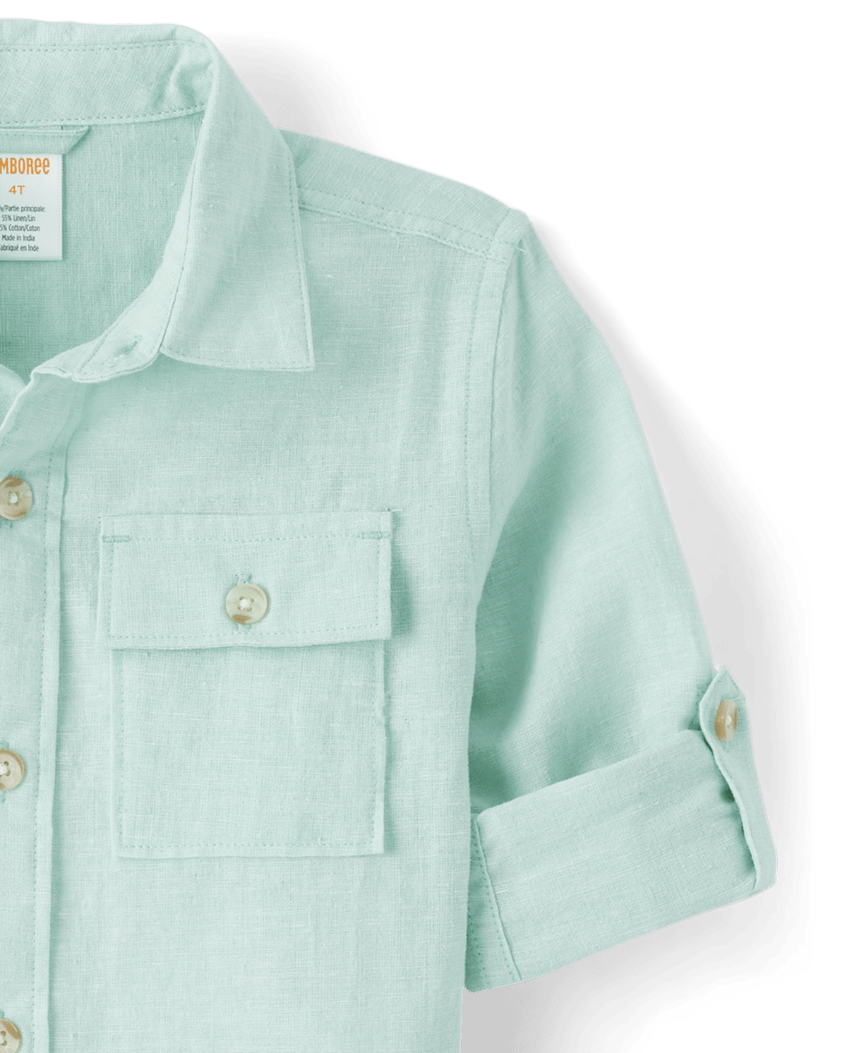 Детские рубашки Gymboree Boys Linen-Blend Button Up Shirt - Linen Edit — фото 3