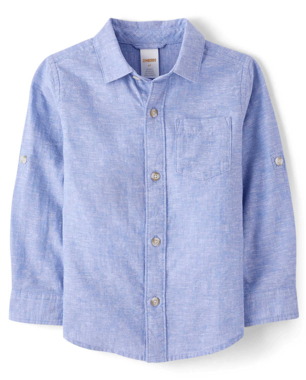 Детские рубашки Gymboree Kids Linen-Blend Button Up Shirt - Linen Edit — фото 2