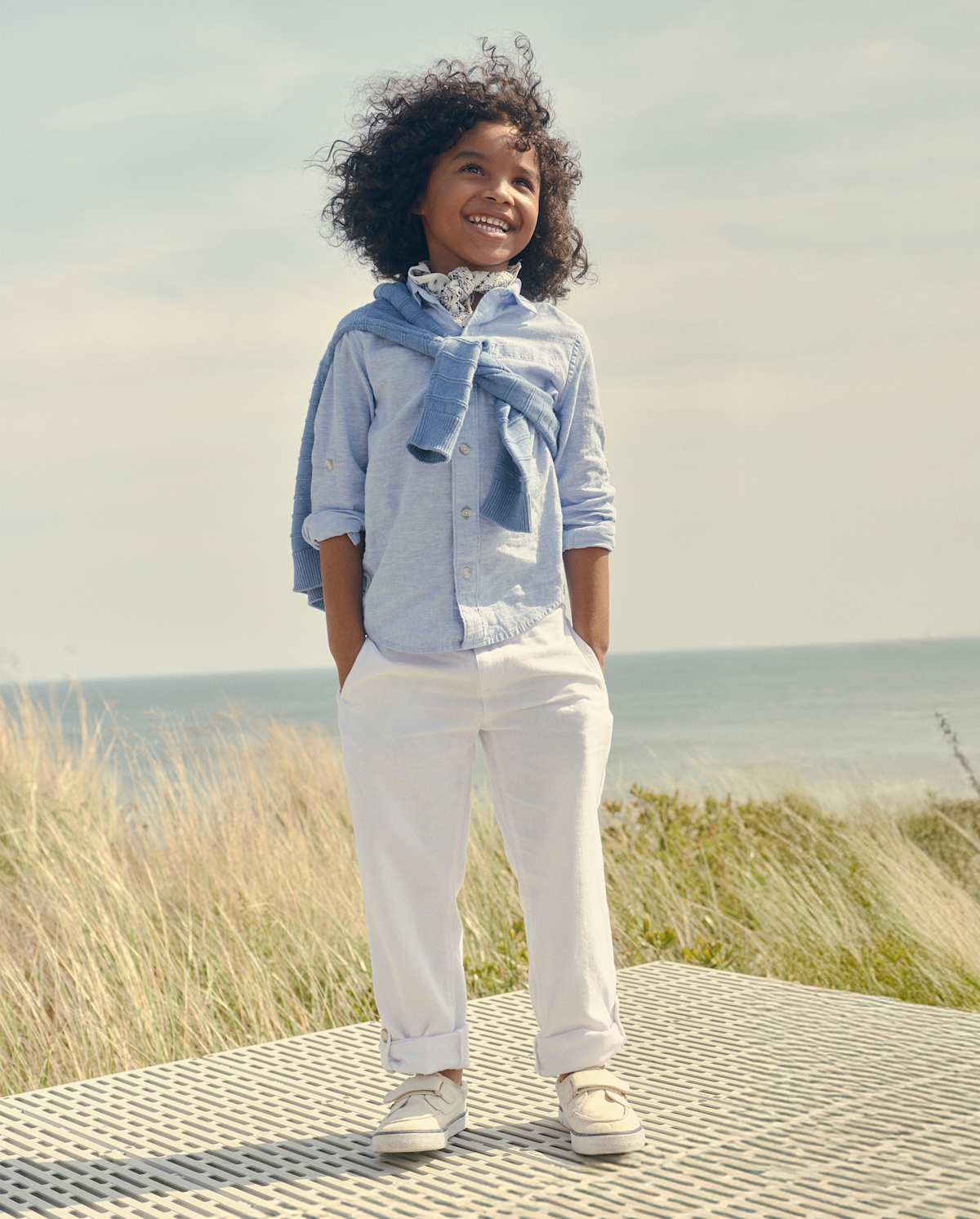Детские рубашки Gymboree Kids Linen-Blend Button Up Shirt - Linen Edit — фото 3