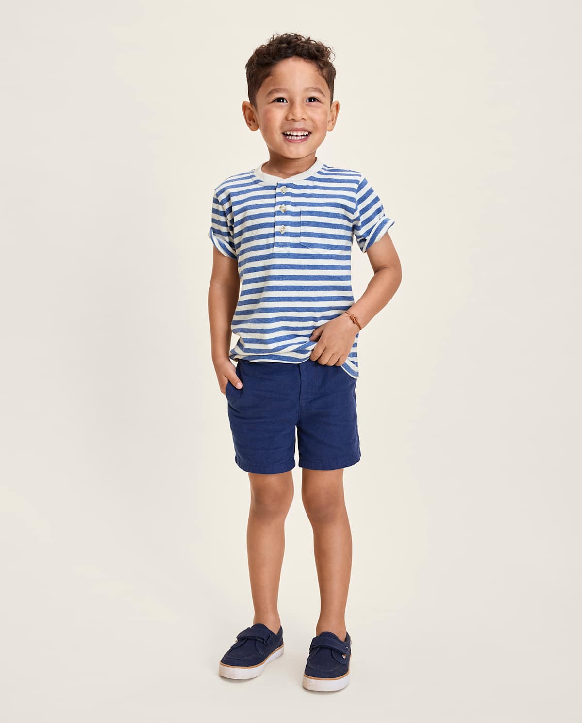 Детские топы Gymboree Boys Striped Linen-Blend Henley Top - Linen Edit — фото 3