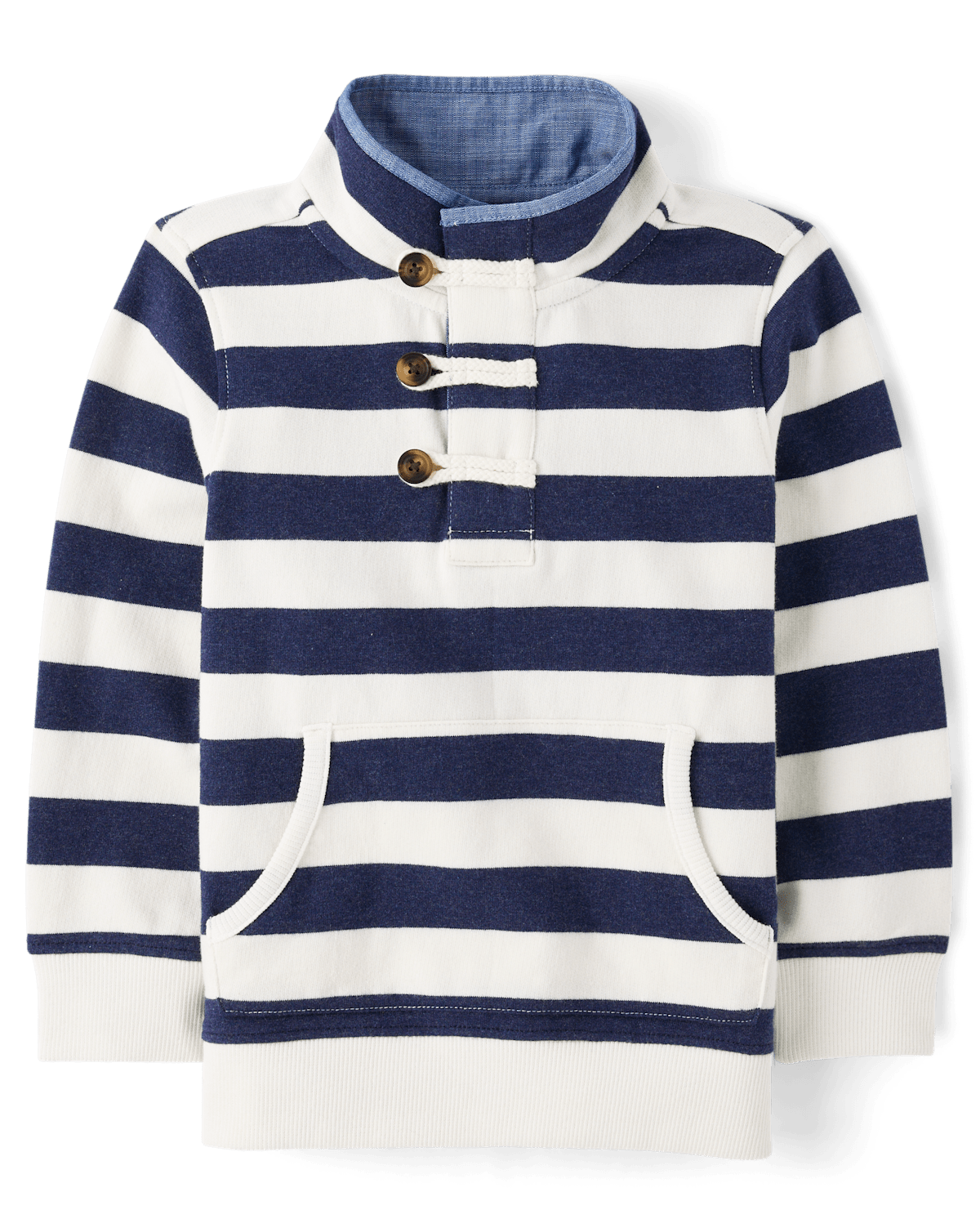 Детские свитеры Gymboree Kids Striped French Terry Half Button Pullover - Driftwood Bay