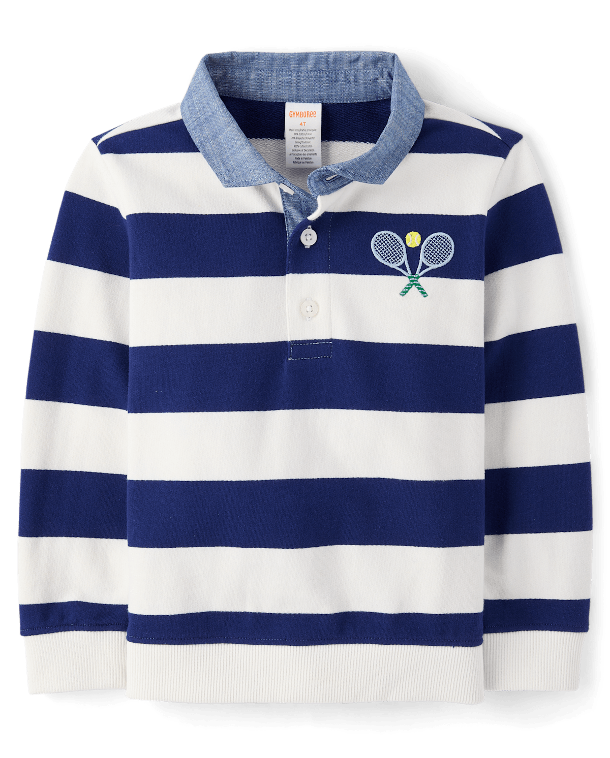 Детские топы Gymboree Kids Striped Embroidered Tennis French Terry Rugby Polo - Club House