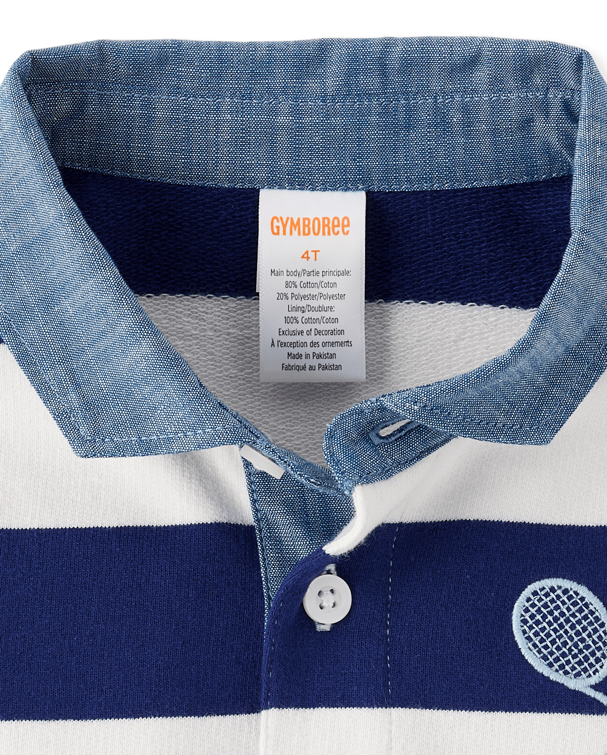 Детские топы Gymboree Kids Striped Embroidered Tennis French Terry Rugby Polo - Club House — фото 3