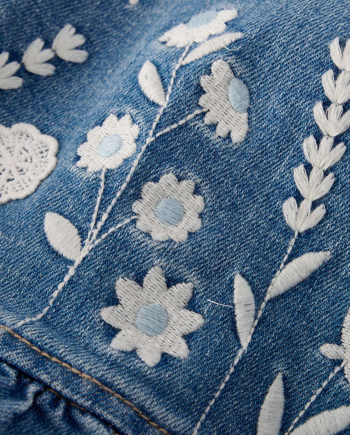 Детские куртки Gymboree Girls Embroidered Floral Peplum Denim Jacket - Driftwood Bay