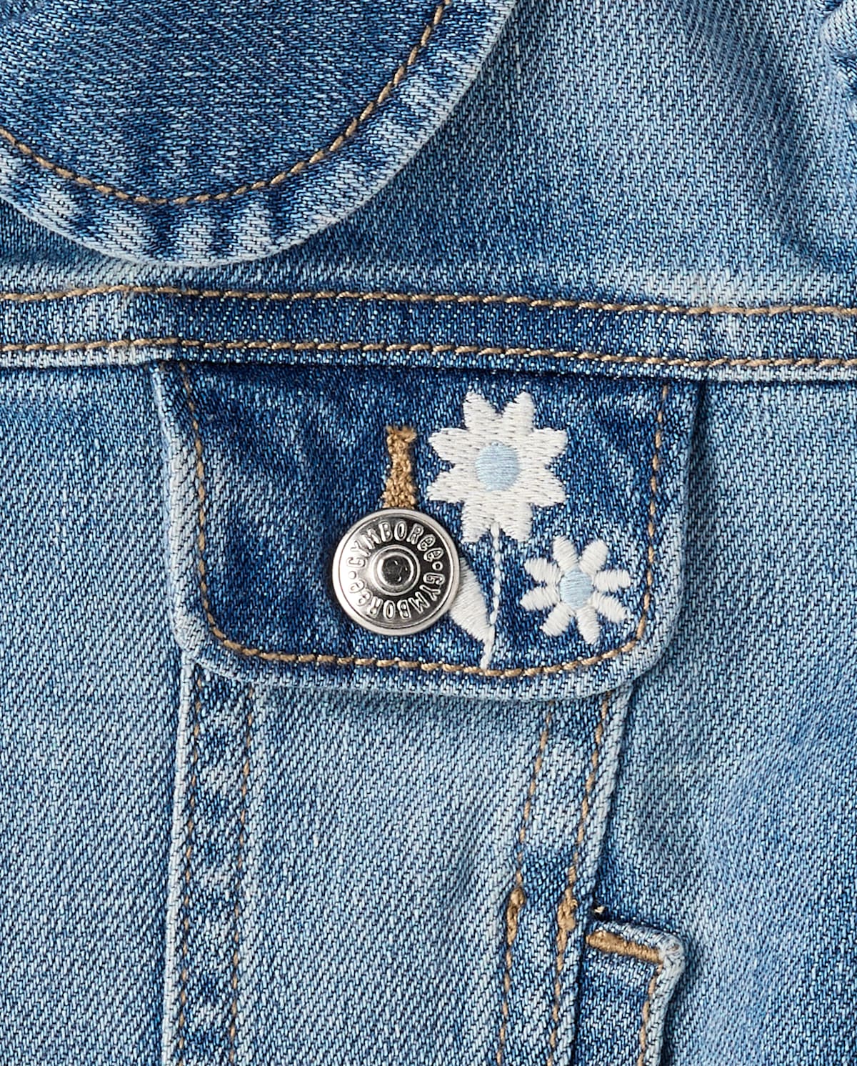 Детские куртки Gymboree Girls Embroidered Floral Peplum Denim Jacket - Driftwood Bay — фото 3