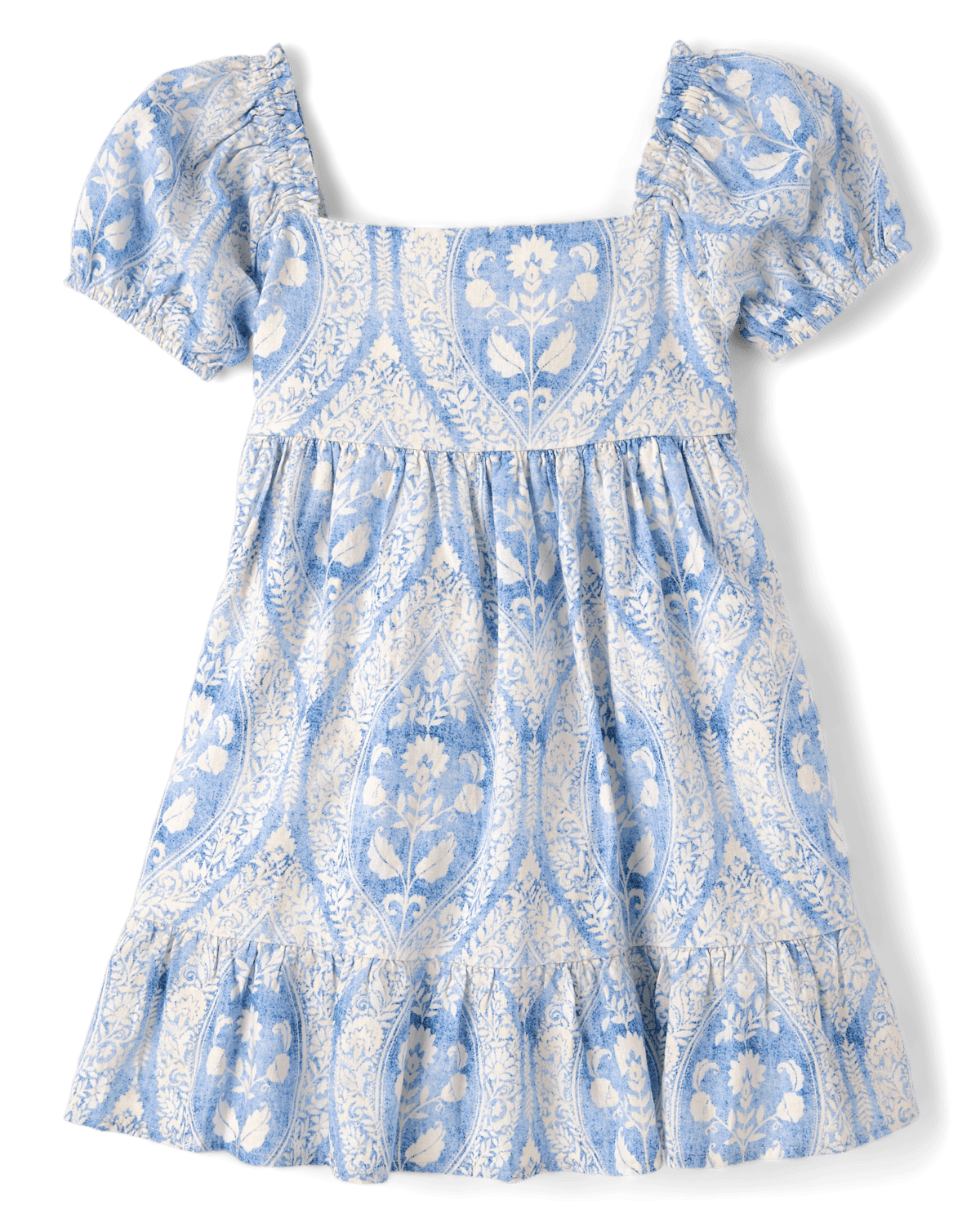 Детские платья Gymboree Girls Print Linen-Blend Ruffle Dress - Linen Edit