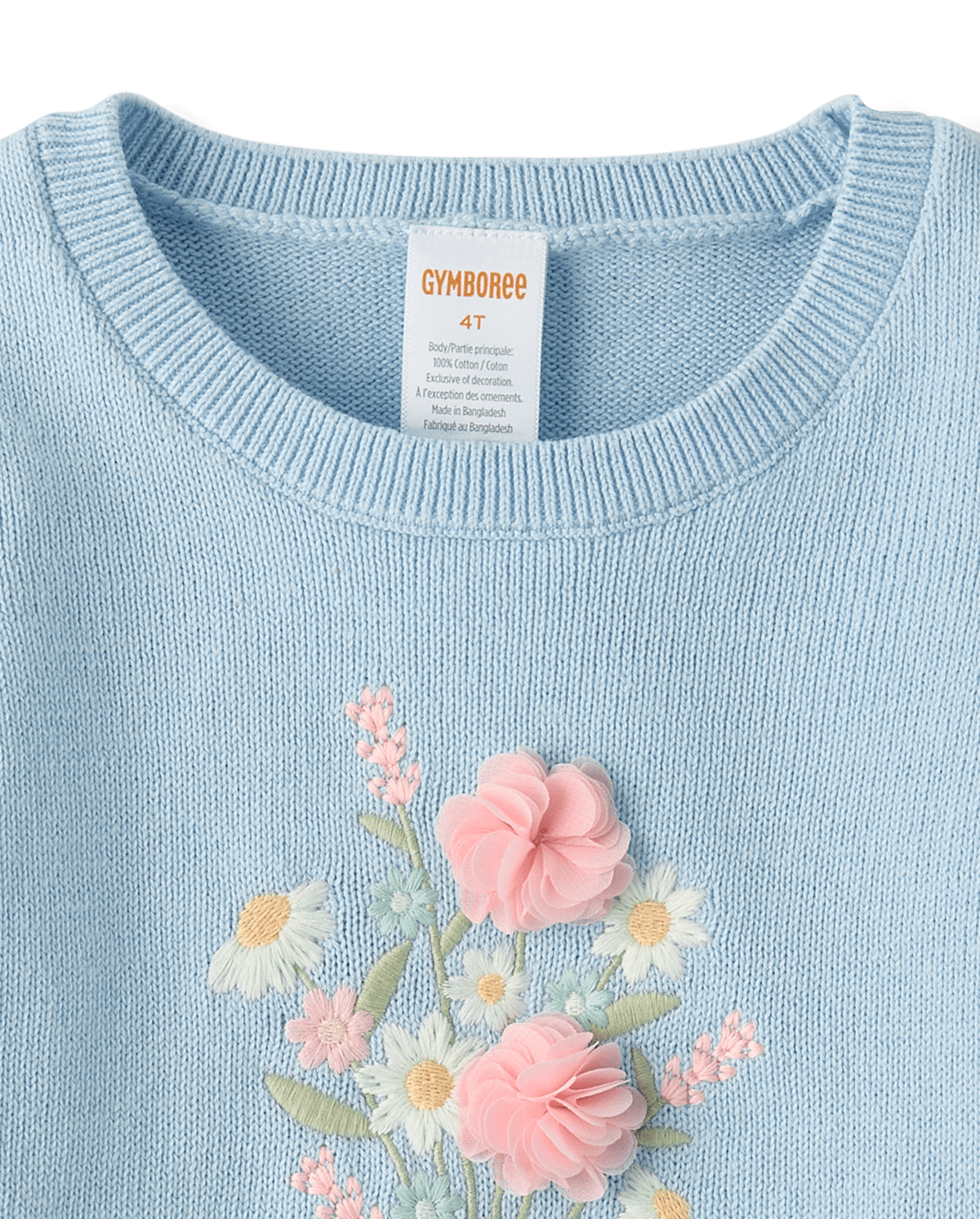 Детские свитеры Gymboree Girls Embroidered Bouquet Sweater Top - Enchanted Garden — фото 3