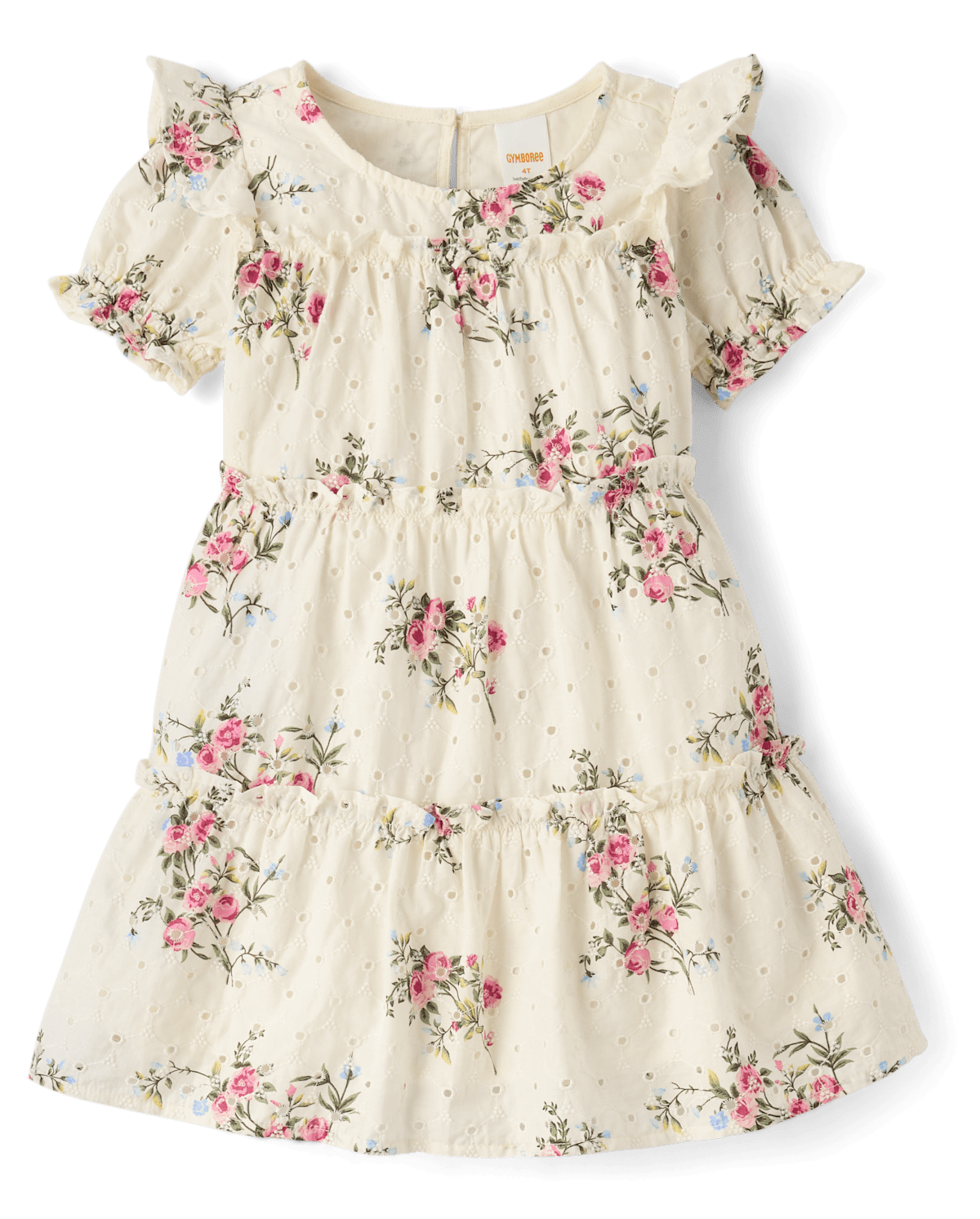 Детские платья Gymboree Girls Floral Eyelet Tiered Dress - Enchanted Garden
