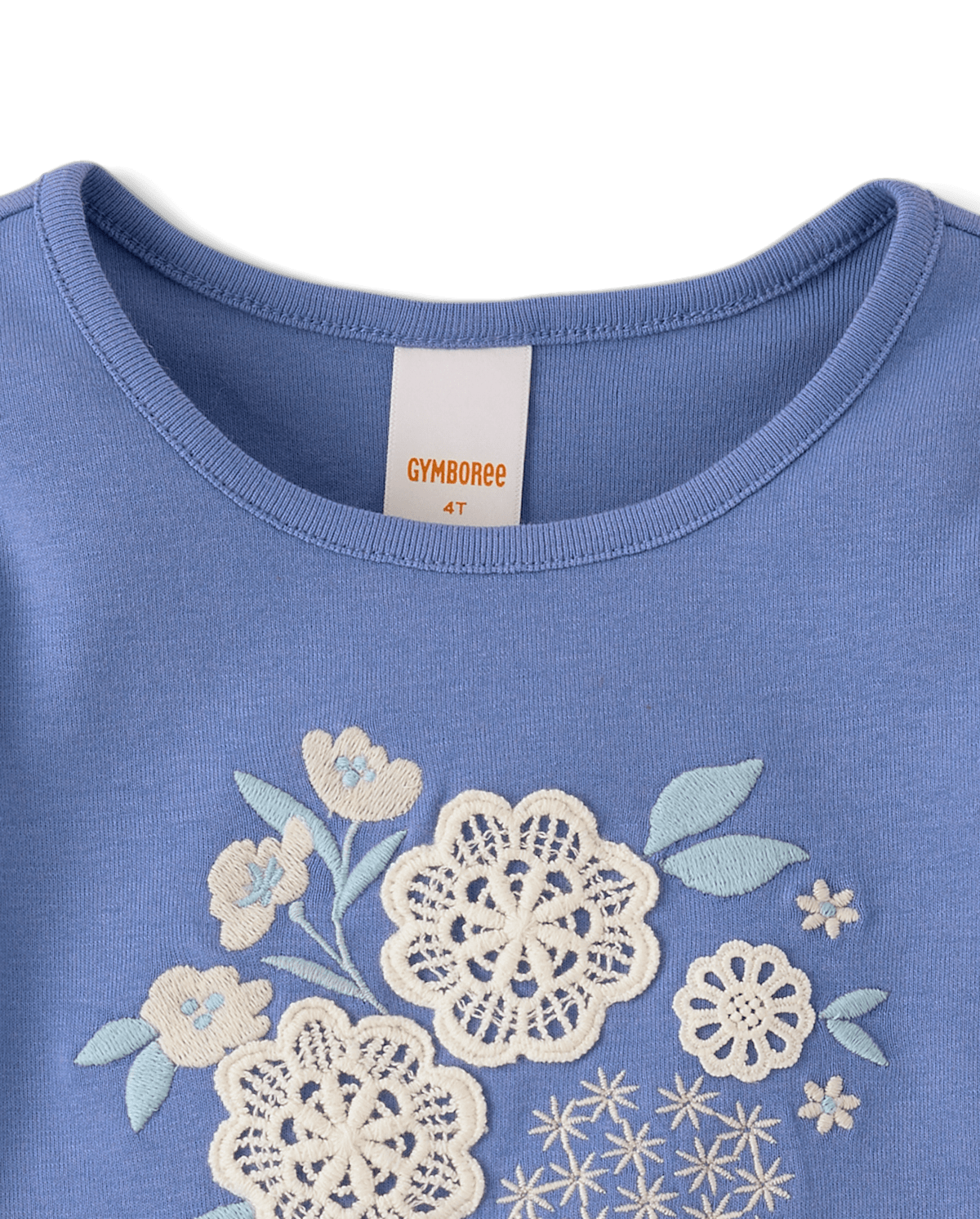 Детские топы Gymboree Girls Floral Applique Puff Sleeve Top - Driftwood Bay — фото 3