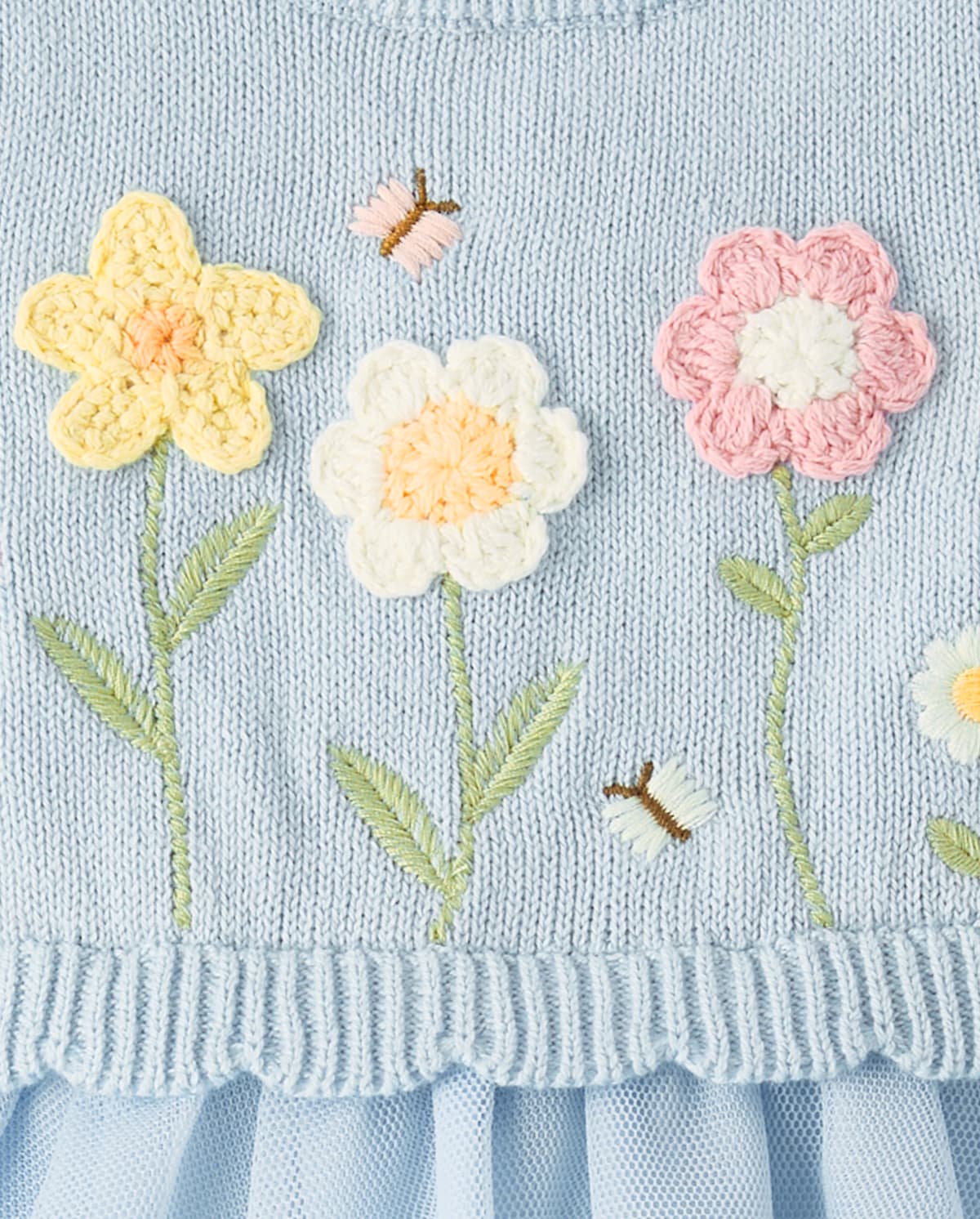 Детские платья Gymboree Baby Girls Crochet Floral Tutu Dress - Enchanted Garden — фото 3