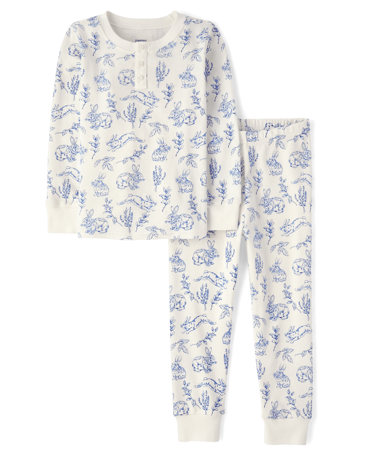 Детские пижамы Gymboree Kids Bunny Toile Snug Fit Cotton Henley Pajamas