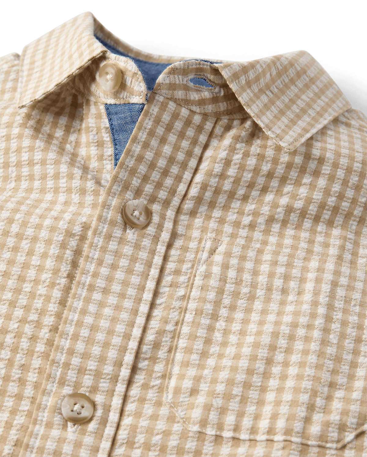 Детские рубашки Gymboree Boys Gingham Seersucker Button Up Shirt - Enchanted Garden