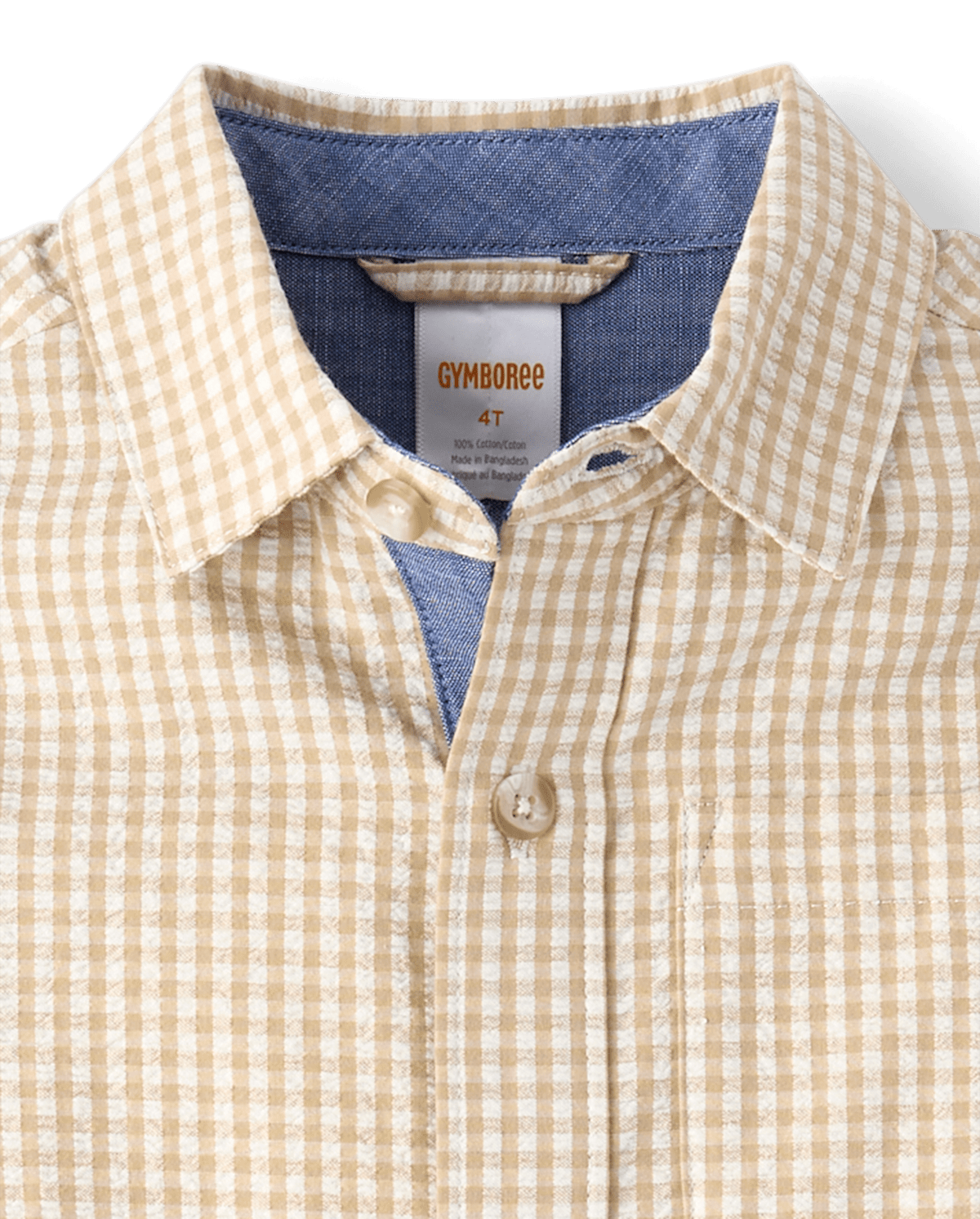 Детские рубашки Gymboree Boys Gingham Seersucker Button Up Shirt - Enchanted Garden — фото 2